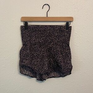 Free People Black & Gray Animal Print The Way Home Athletic Shorts Size Medium
